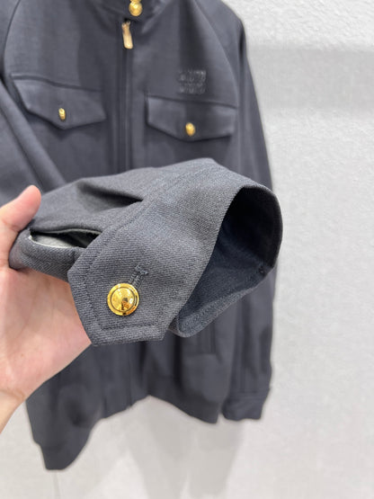 Miu 25fw stand collar jacket