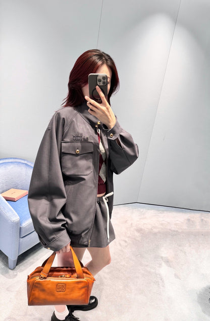 Miu 25fw stand collar jacket
