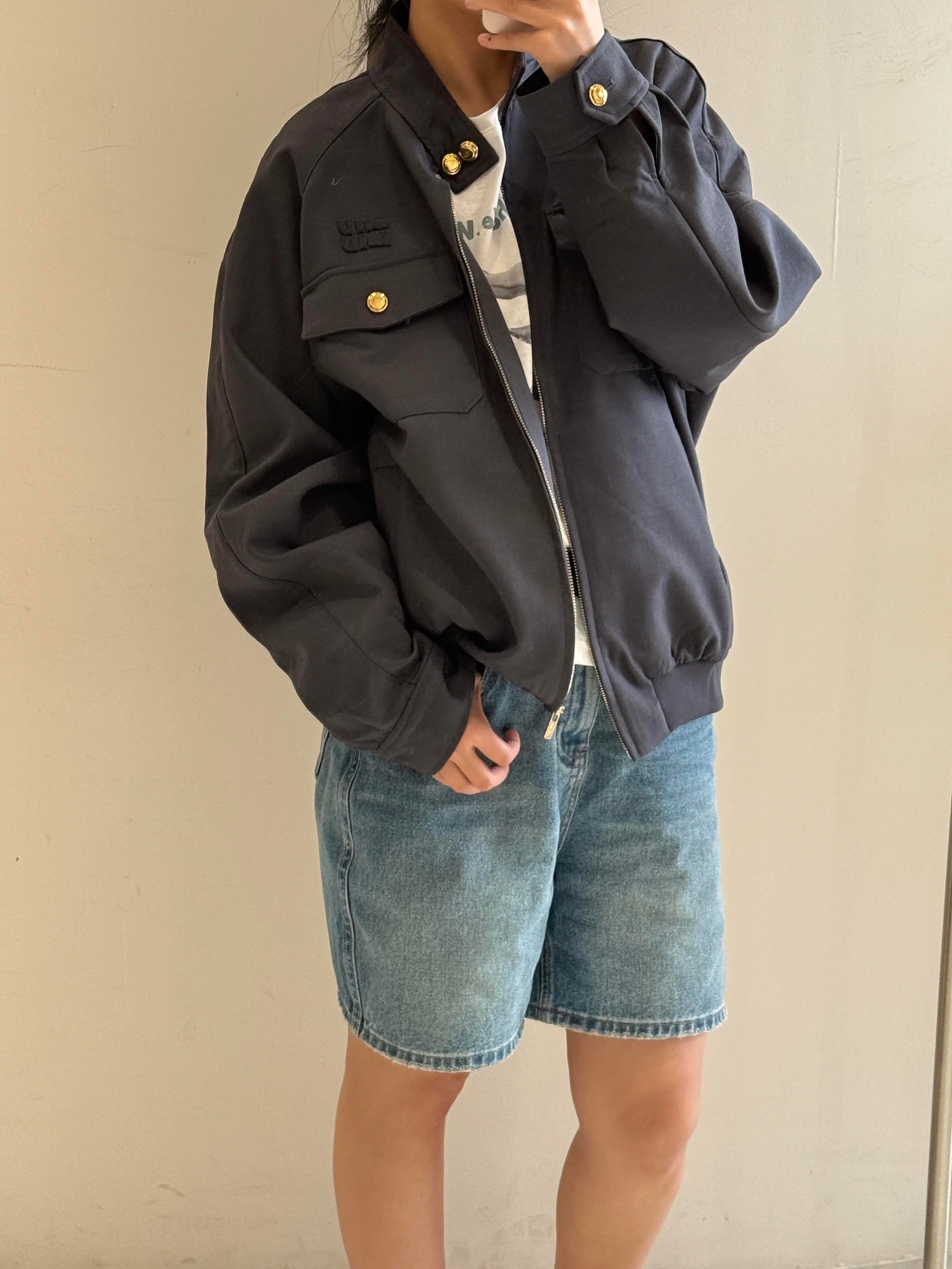 Miu 25fw stand collar jacket