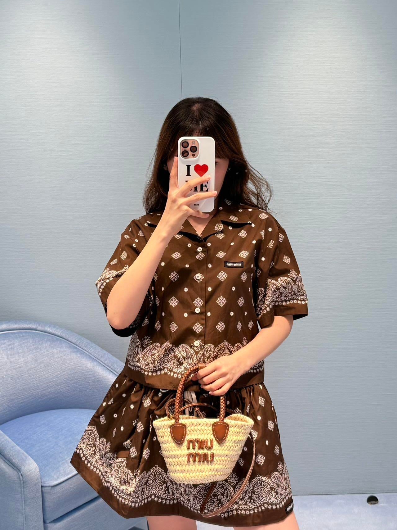 Miu 25ss printed suit