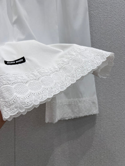 Miu 25ss embroidered pants
