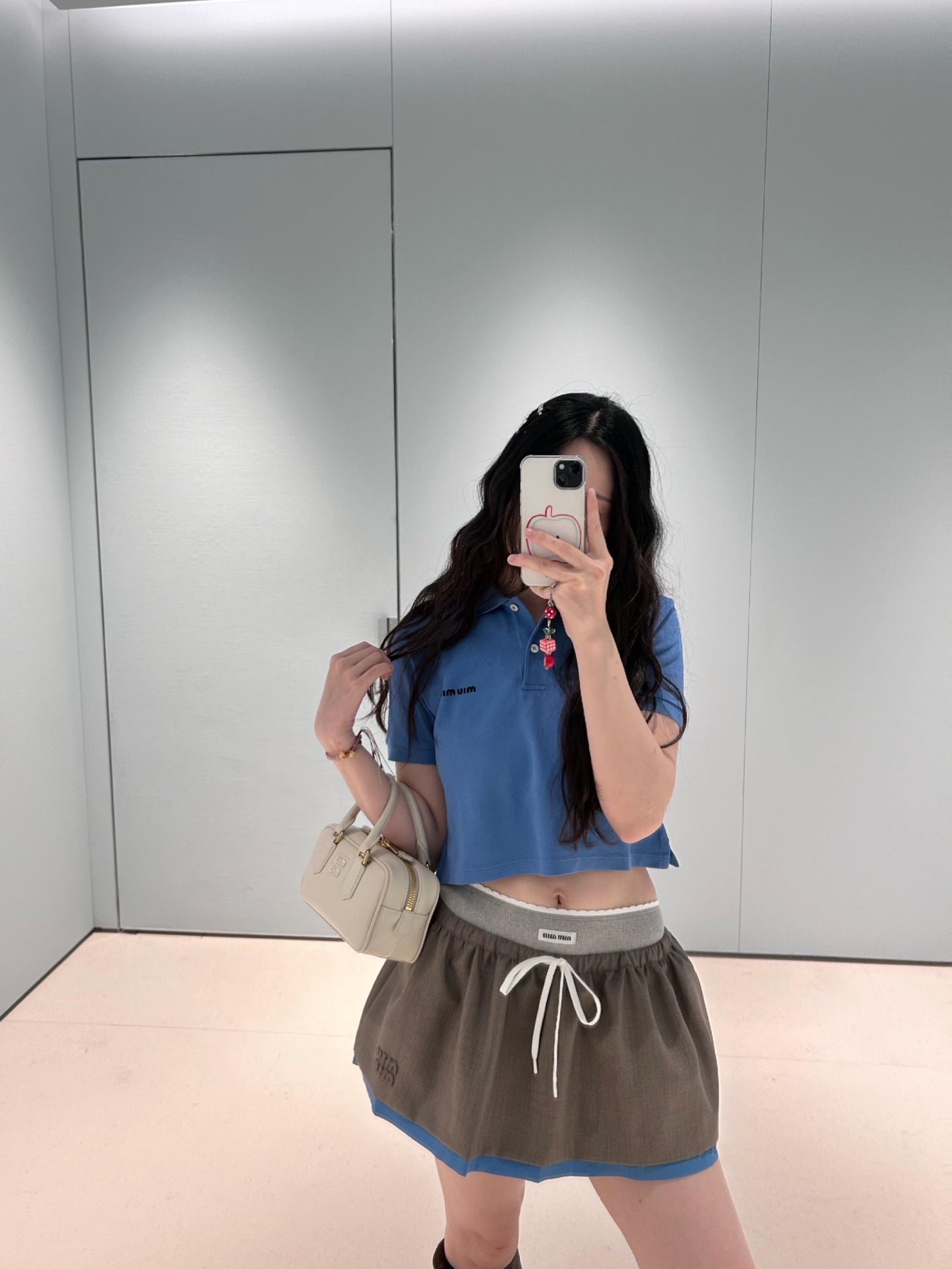 Miu 25fw patchwork skirt