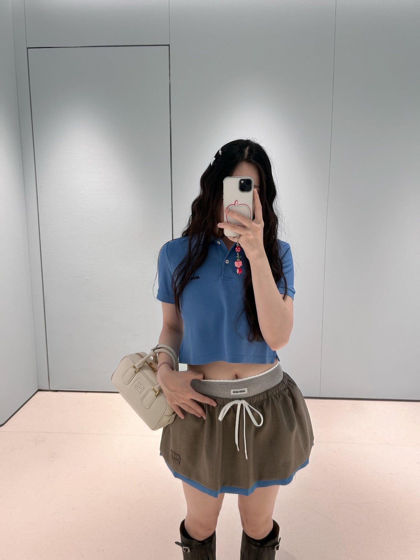 Miu 25fw patchwork skirt