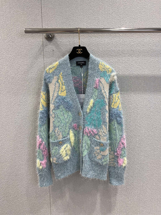 Chan 25fw colorblock cardigan
