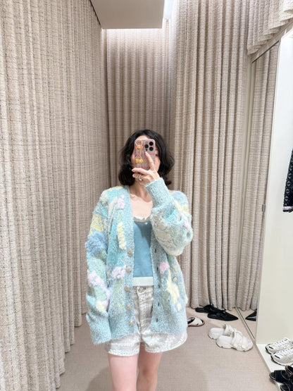 Chan 25fw colorblock cardigan