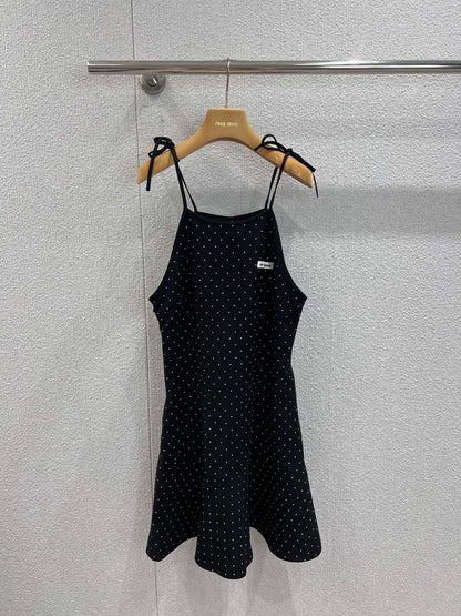Miu 25fw polka dot slip dress