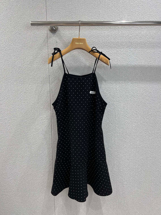 Miu 25fw polka dot slip dress