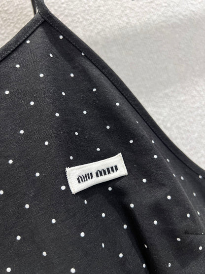 Miu 25fw polka dot slip dress