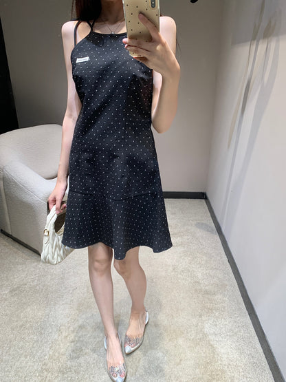 Miu 25fw polka dot slip dress