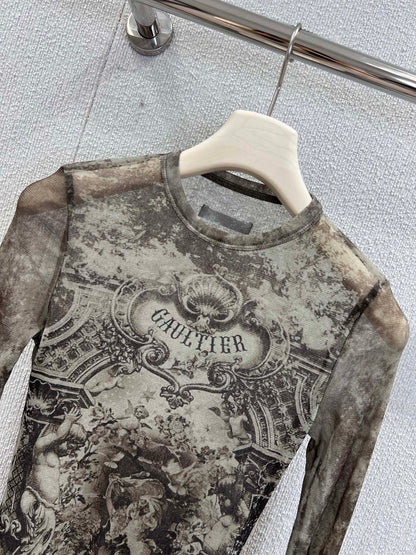Jpg 25fw printed long-sleeved T-shirt
