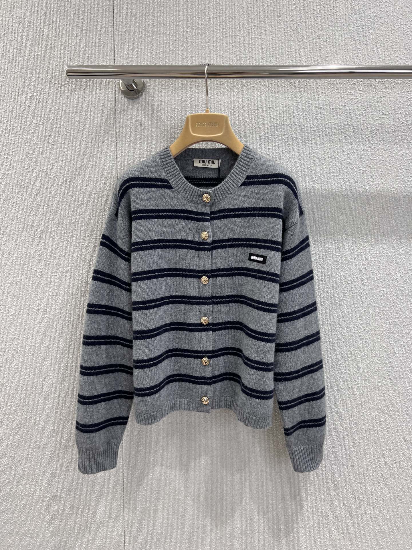 Miu 25fw striped cardigan