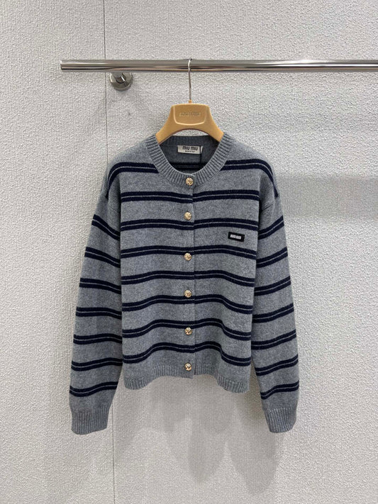 Miu 25fw striped cardigan