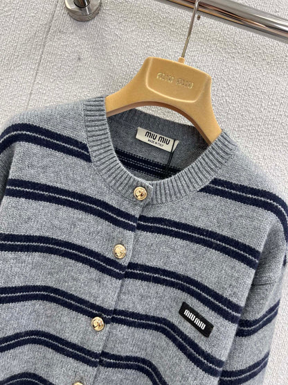 Miu 25fw striped cardigan