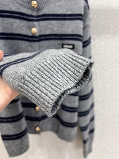Miu 25fw striped cardigan