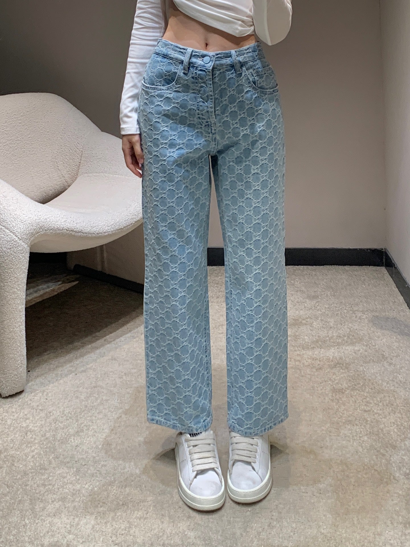 Guc  25fw Jacquard Denim Pants