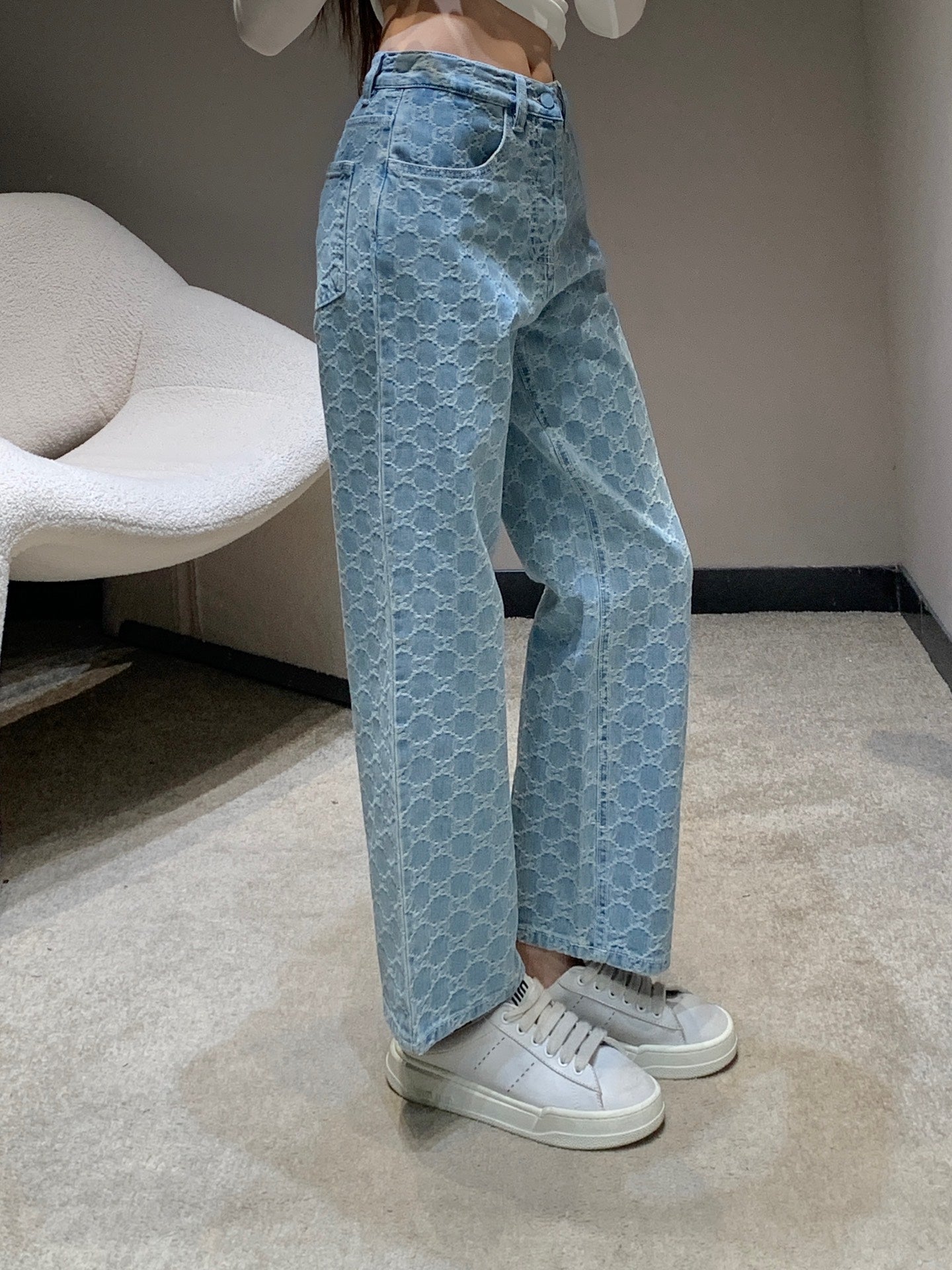 Guc  25fw Jacquard Denim Pants