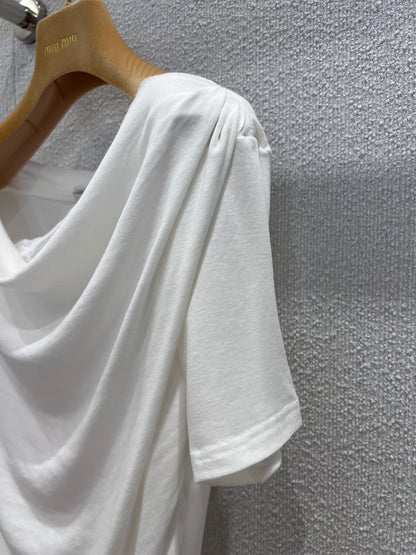 Miu  25ss off-shoulder T-shirt