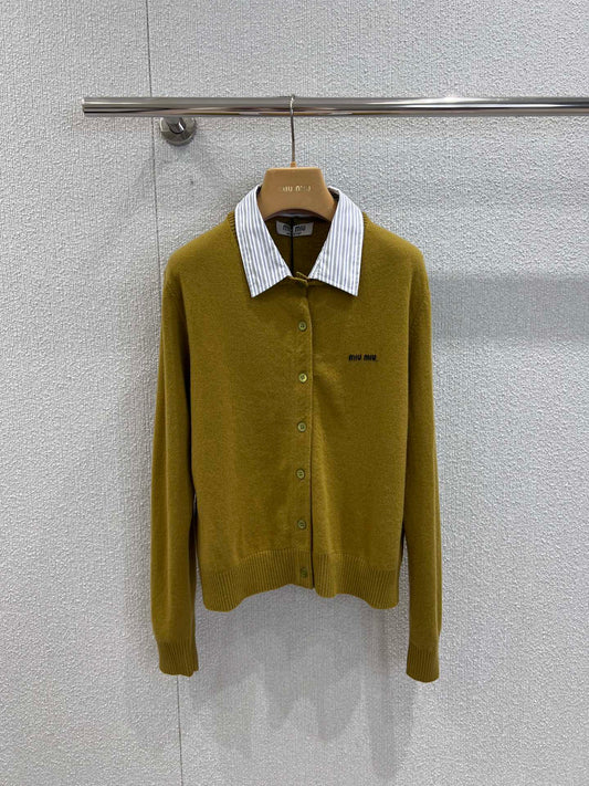 Miu 25fw knitted cardigan