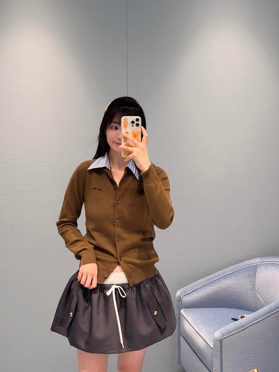 Miu 25fw knitted cardigan