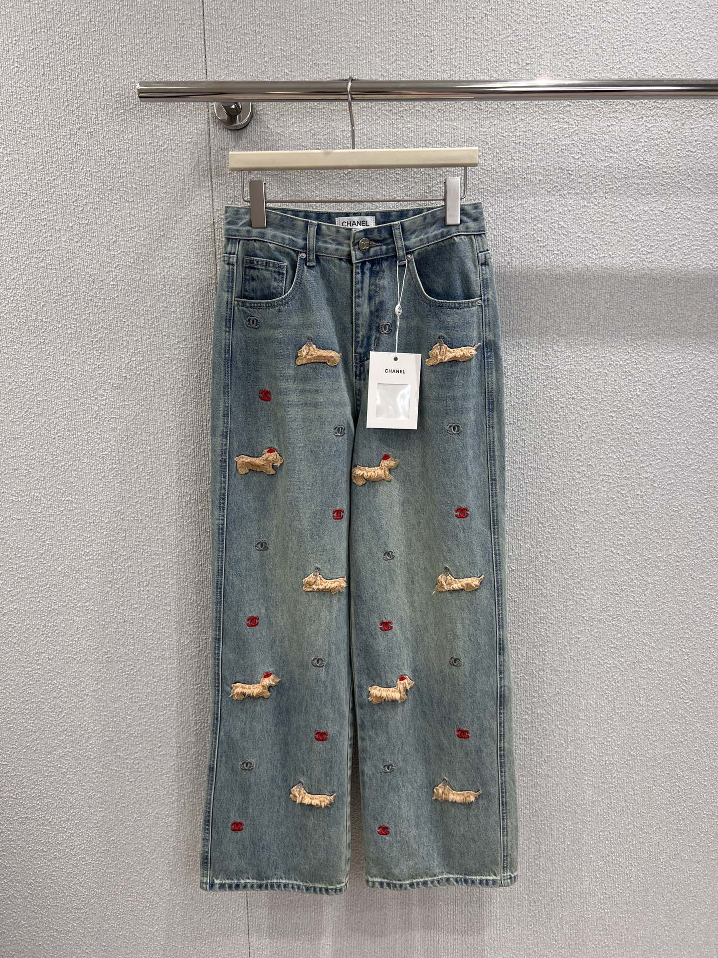Chan 25fw embroidered jeans