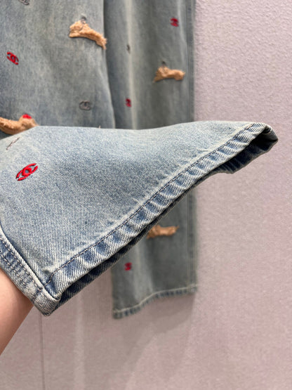 Chan 25fw embroidered jeans