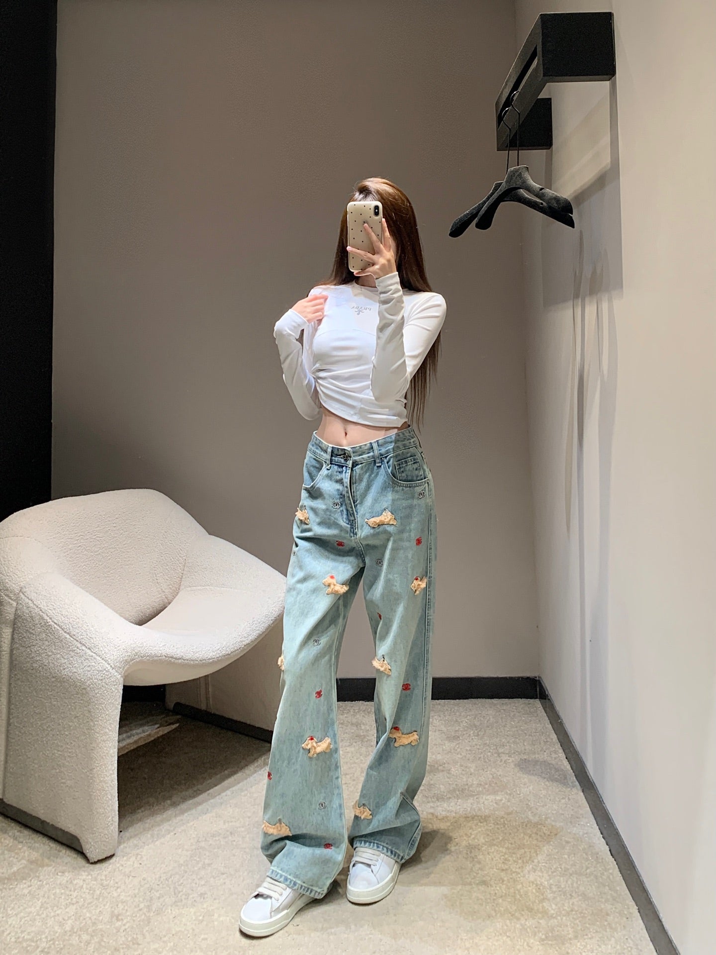 Chan 25fw embroidered jeans