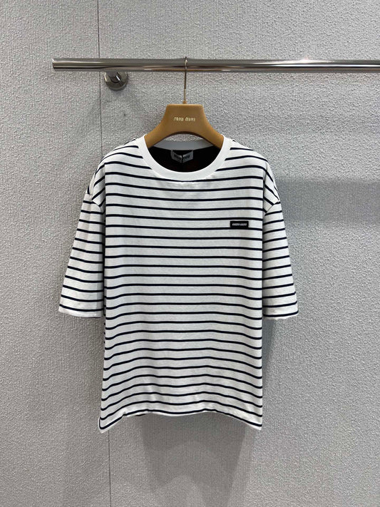 Miu 25ss striped T-shirt