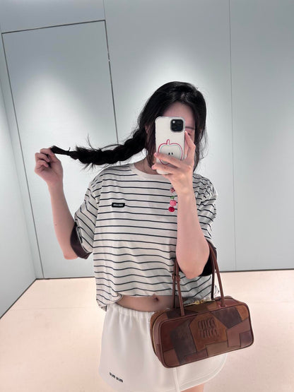 Miu 25ss striped T-shirt