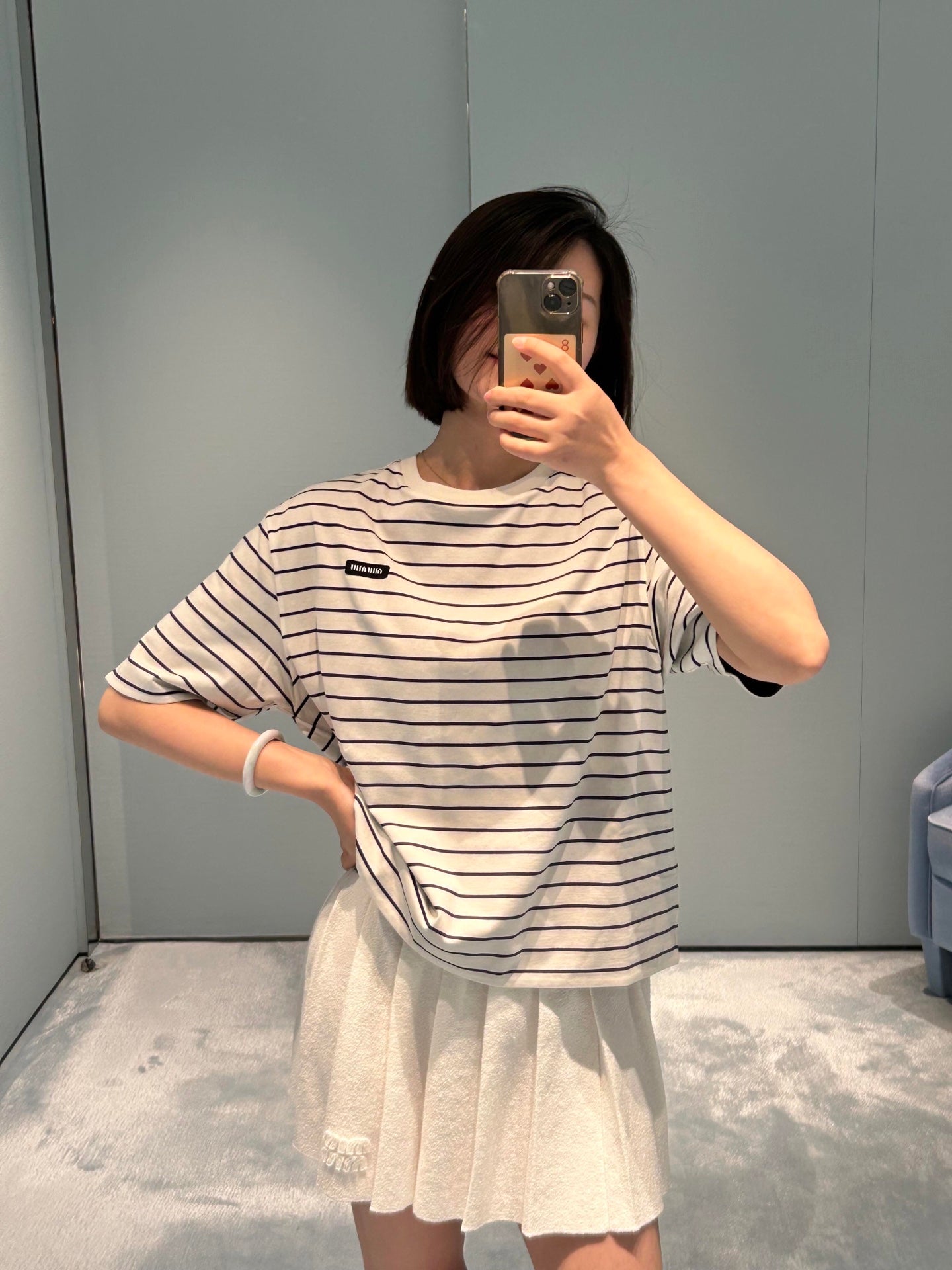 Miu 25ss striped T-shirt