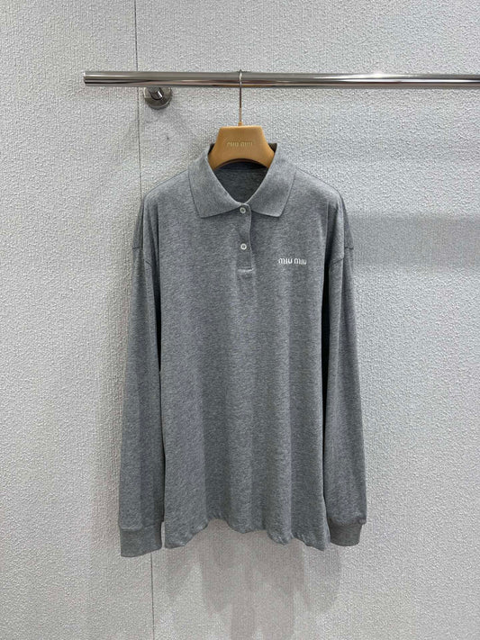 Miu 25fw long-sleeved polo shirt