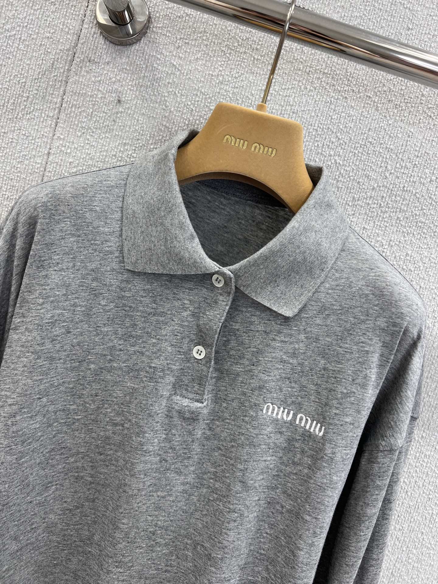 Miu 25fw long-sleeved polo shirt