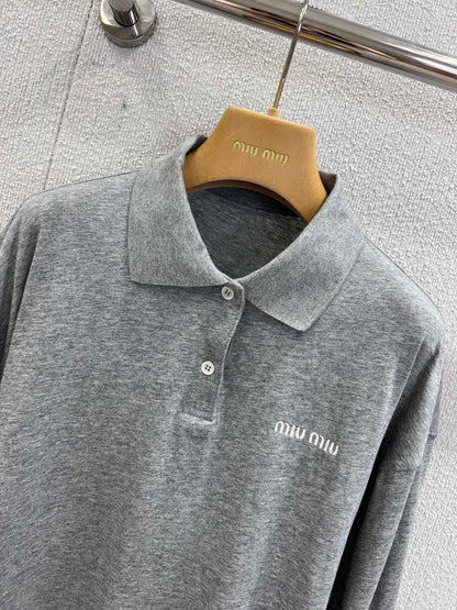 Miu 25fw long-sleeved polo shirt