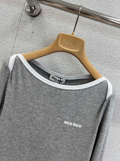 Miu 25fw embroidered T-shirt