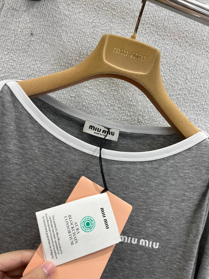 Miu 25fw embroidered T-shirt