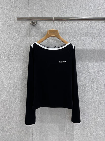 Miu 25fw embroidered T-shirt