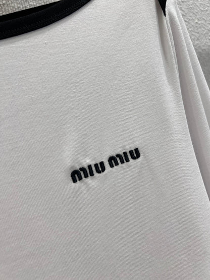 Miu 25fw embroidered T-shirt