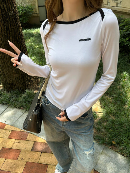 Miu 25fw embroidered T-shirt