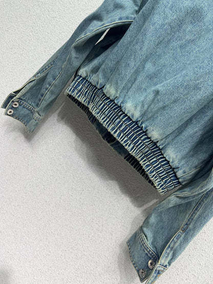 Loe 25fw leather collar jacket