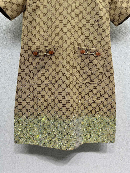 Guc 25fw rhinestone dress