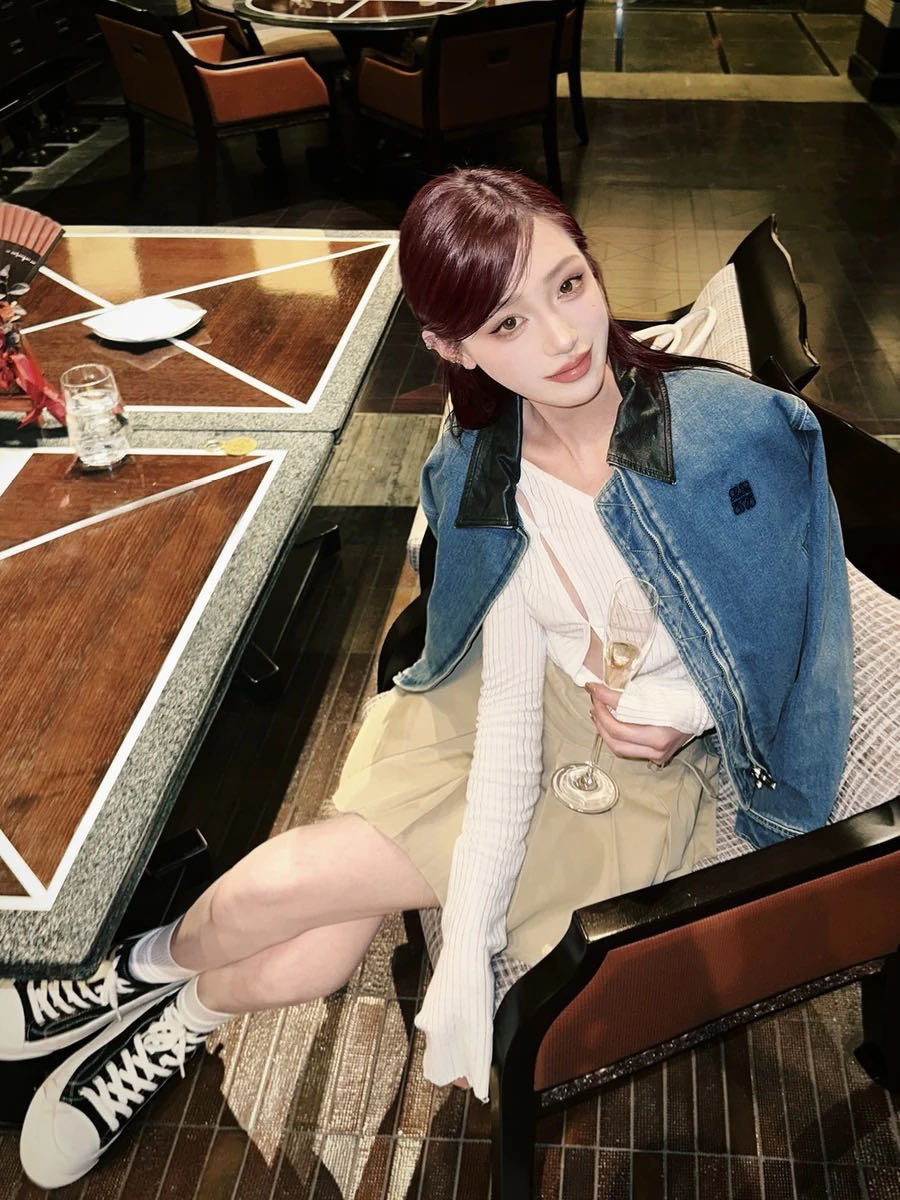 Loe 25fw leather collar jacket