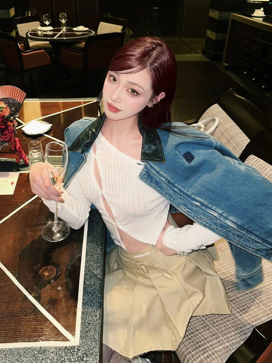 Loe 25fw leather collar jacket