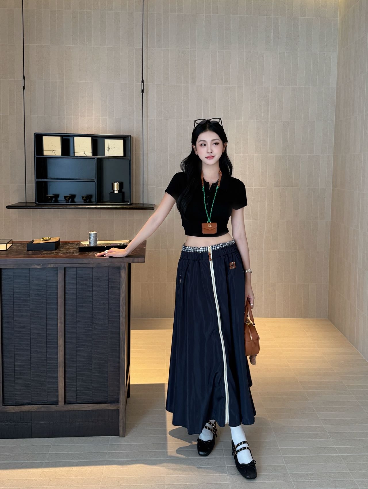 miu 25ss zipper skirt
