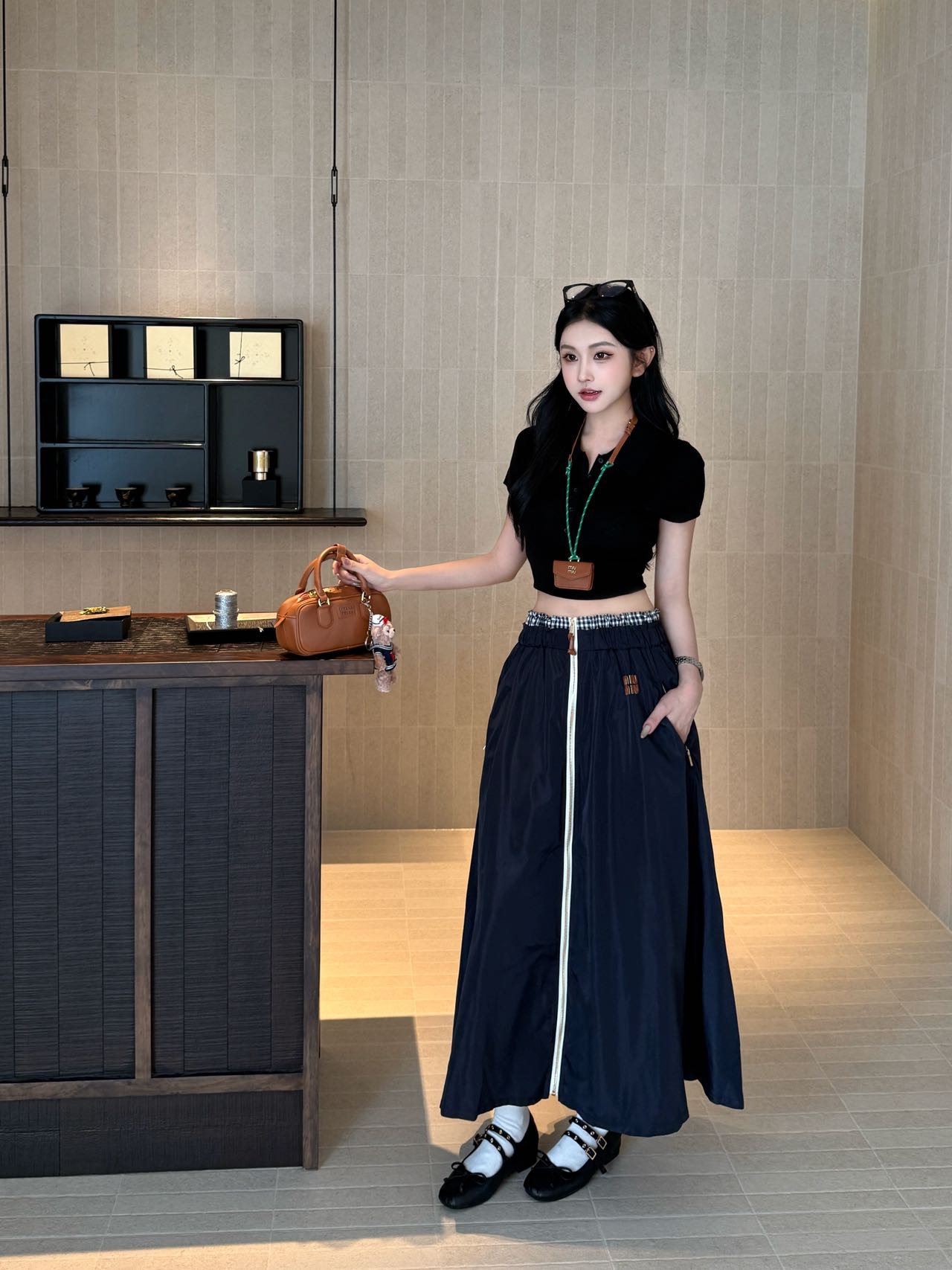 miu 25ss zipper skirt