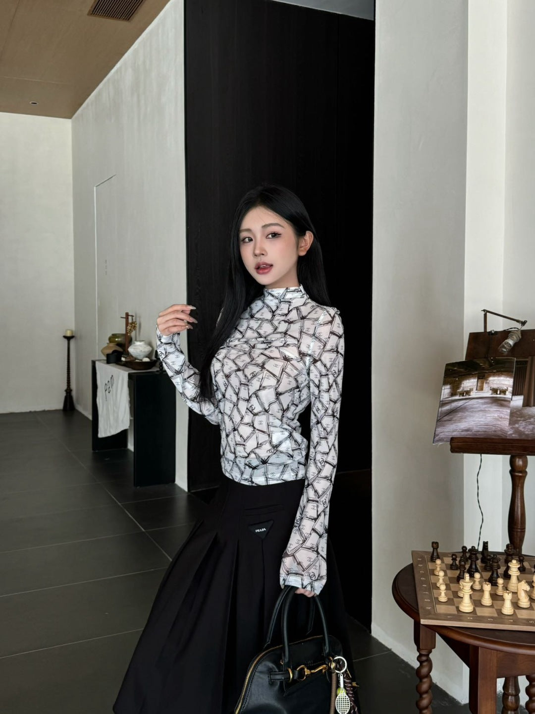 Chan 25fw printed shirt