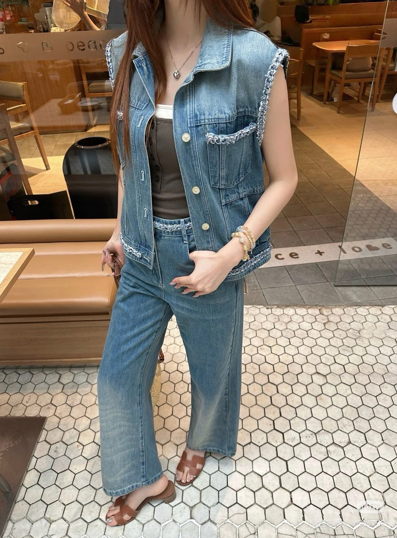 Chan 25fw printed jeans