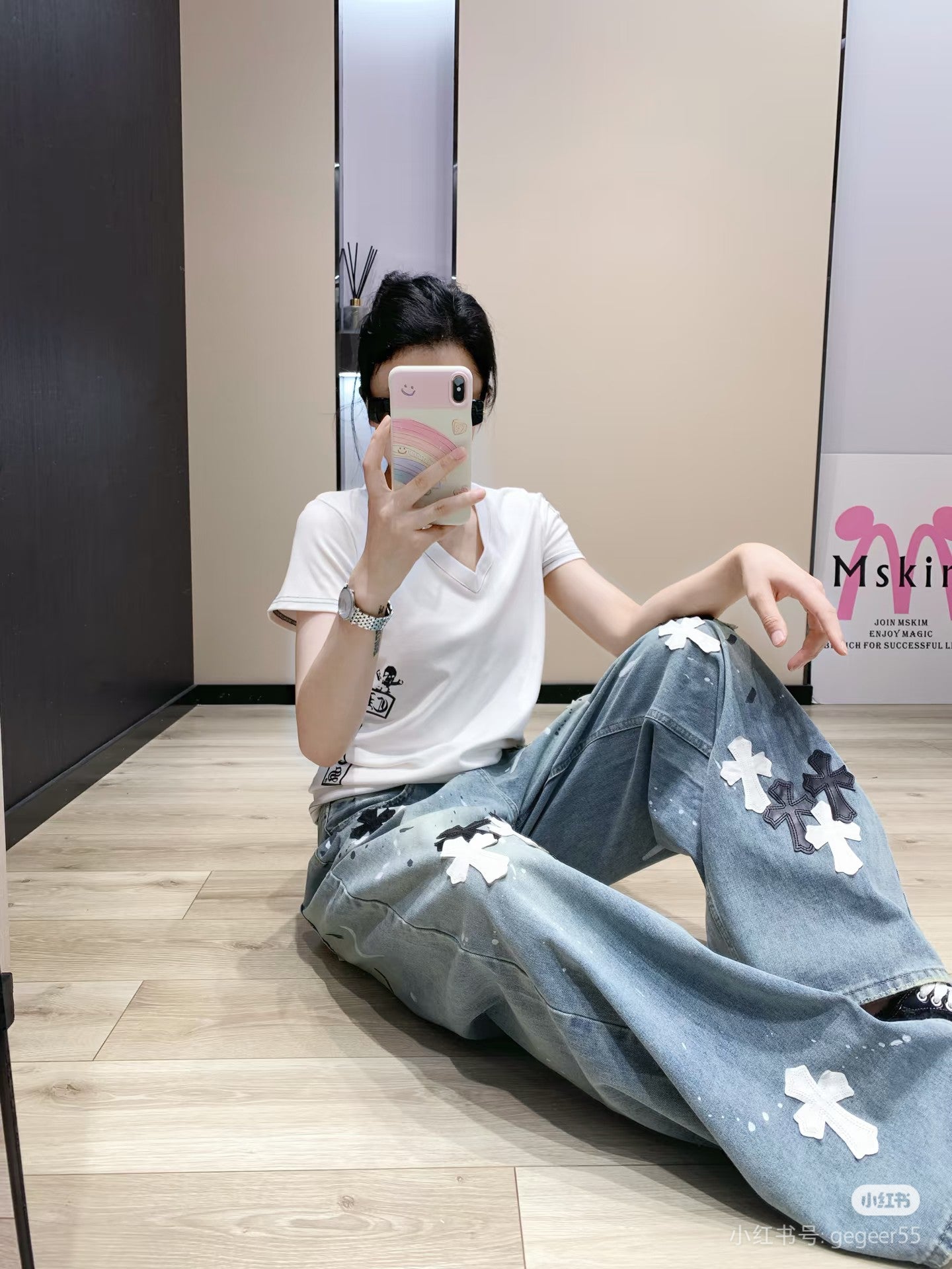 chrom 25fw jacquard jeans