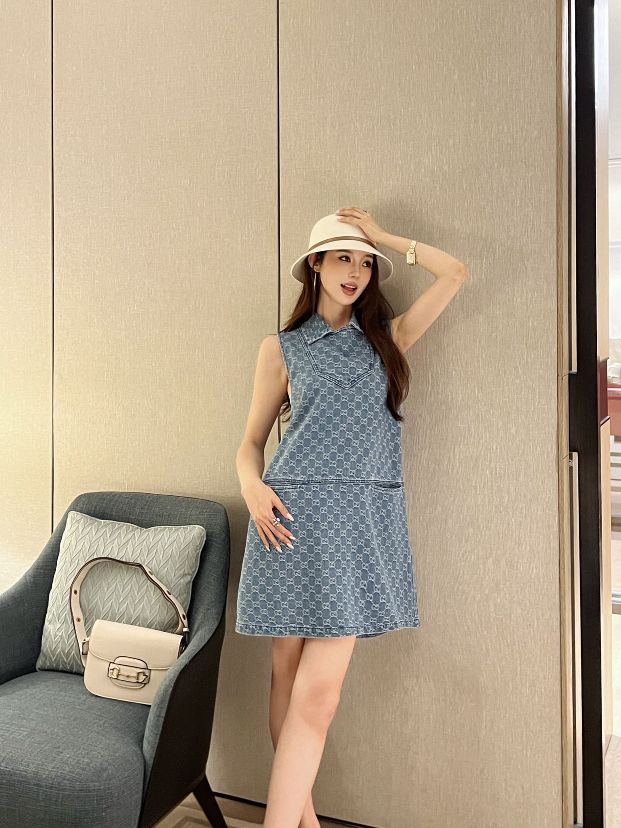 Guc 25fw denim dress