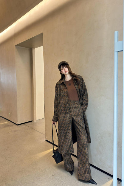 Fend 25fw jacquard trench coat