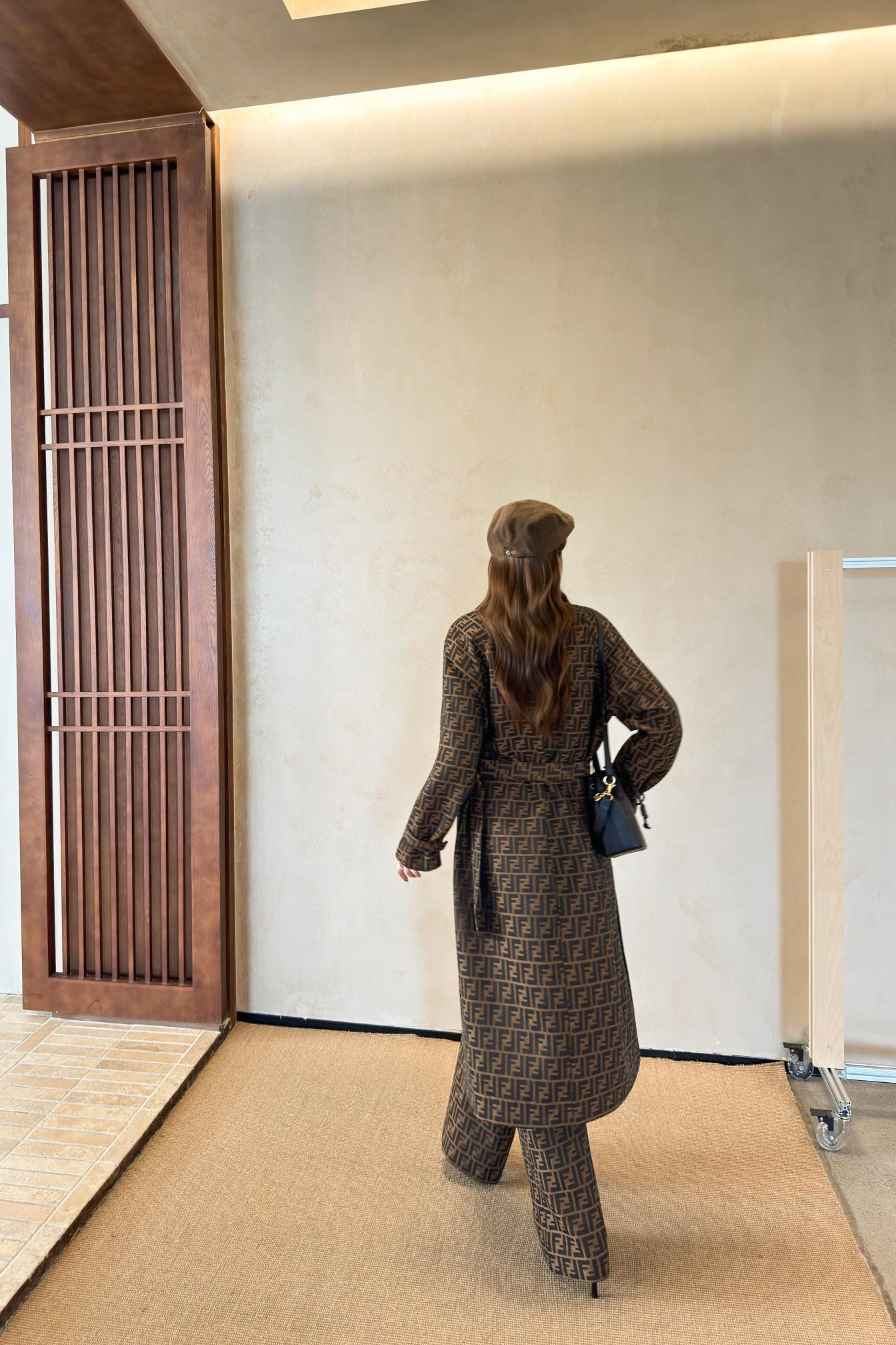 Fend 25fw jacquard trench coat