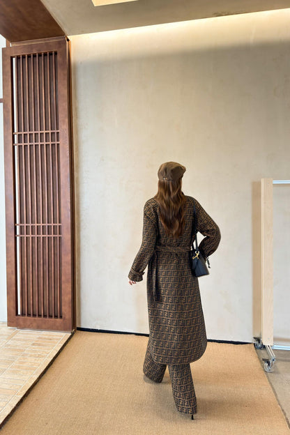 Fend 25fw jacquard trench coat